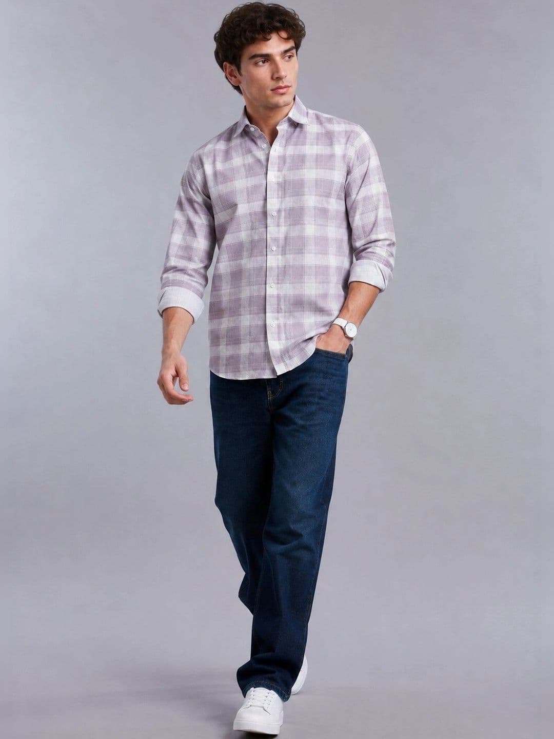 Vallengud Men Standard Checked Casual Shirt thumbnail 2