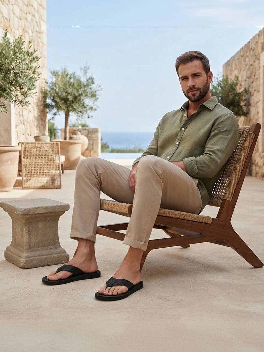 BERSACHE Men Thong Flip-Flops thumbnail 2