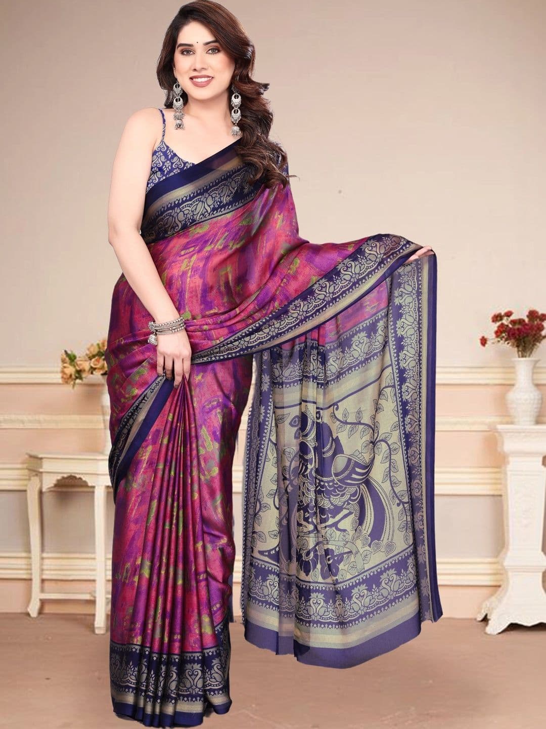 BOLOKA Poly Georgette Designer Saree - view 1