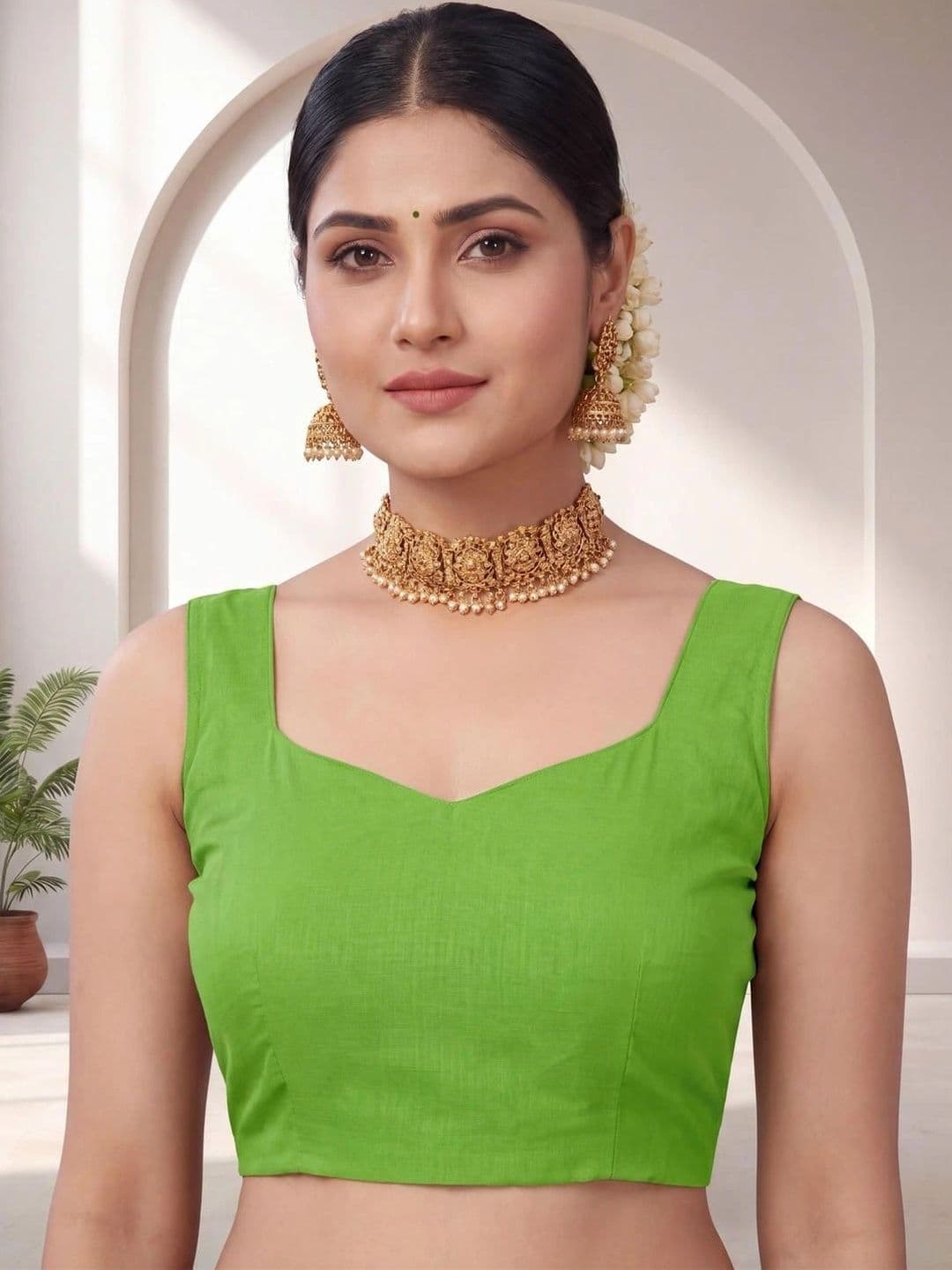 SAMANTHA Checked Poly Georgette Saree thumbnail 7