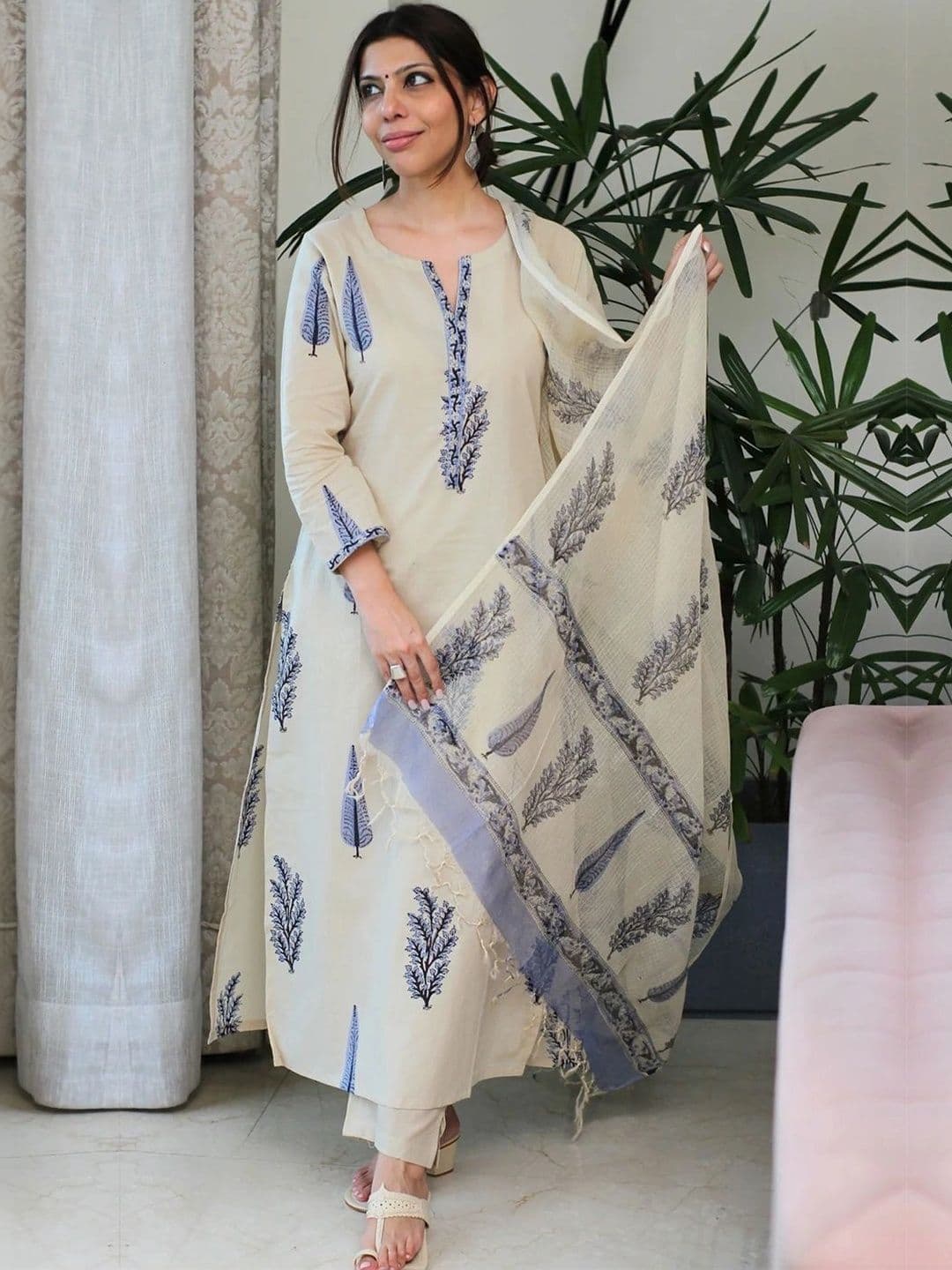 Anouk Women Ethnic Motifs Printed Regular Kurta with Trousers & With Dupatta - view 1