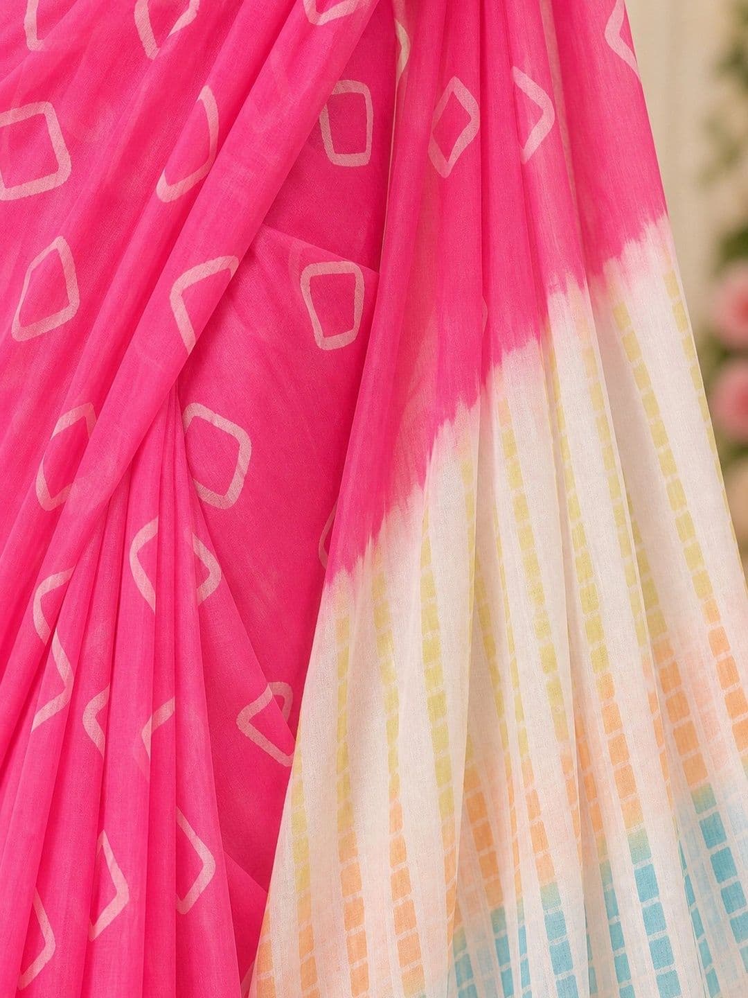 Saatika Tie and Dye Chanderi Saree thumbnail 2