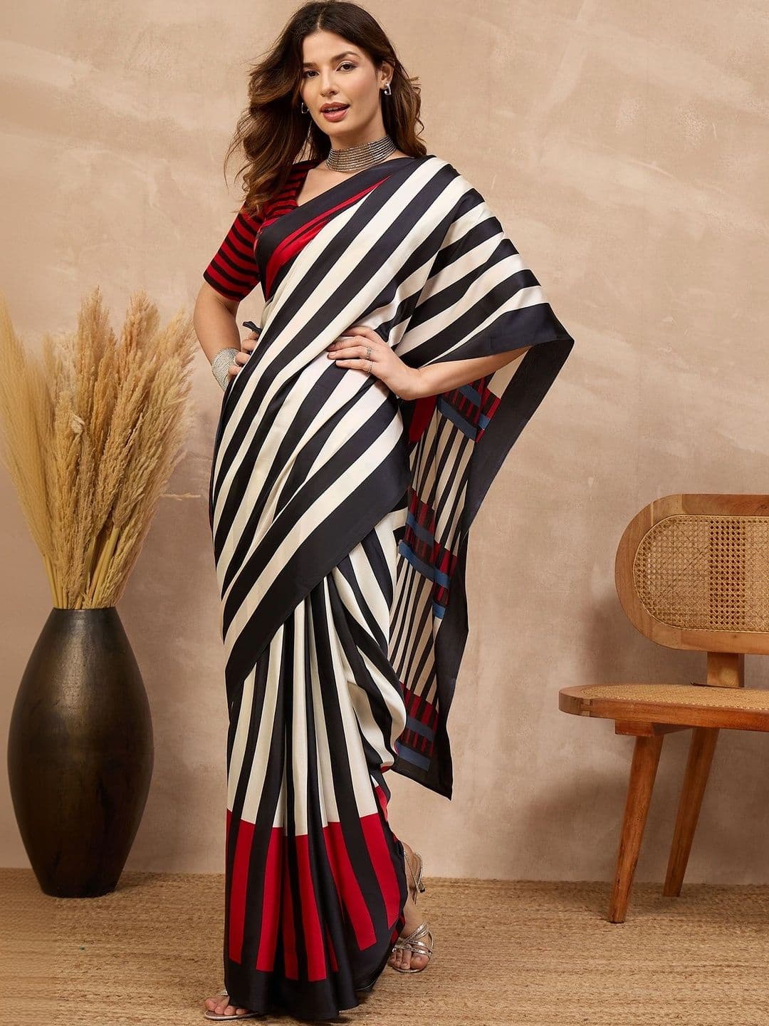 all about you Striped Designer Saree thumbnail 7