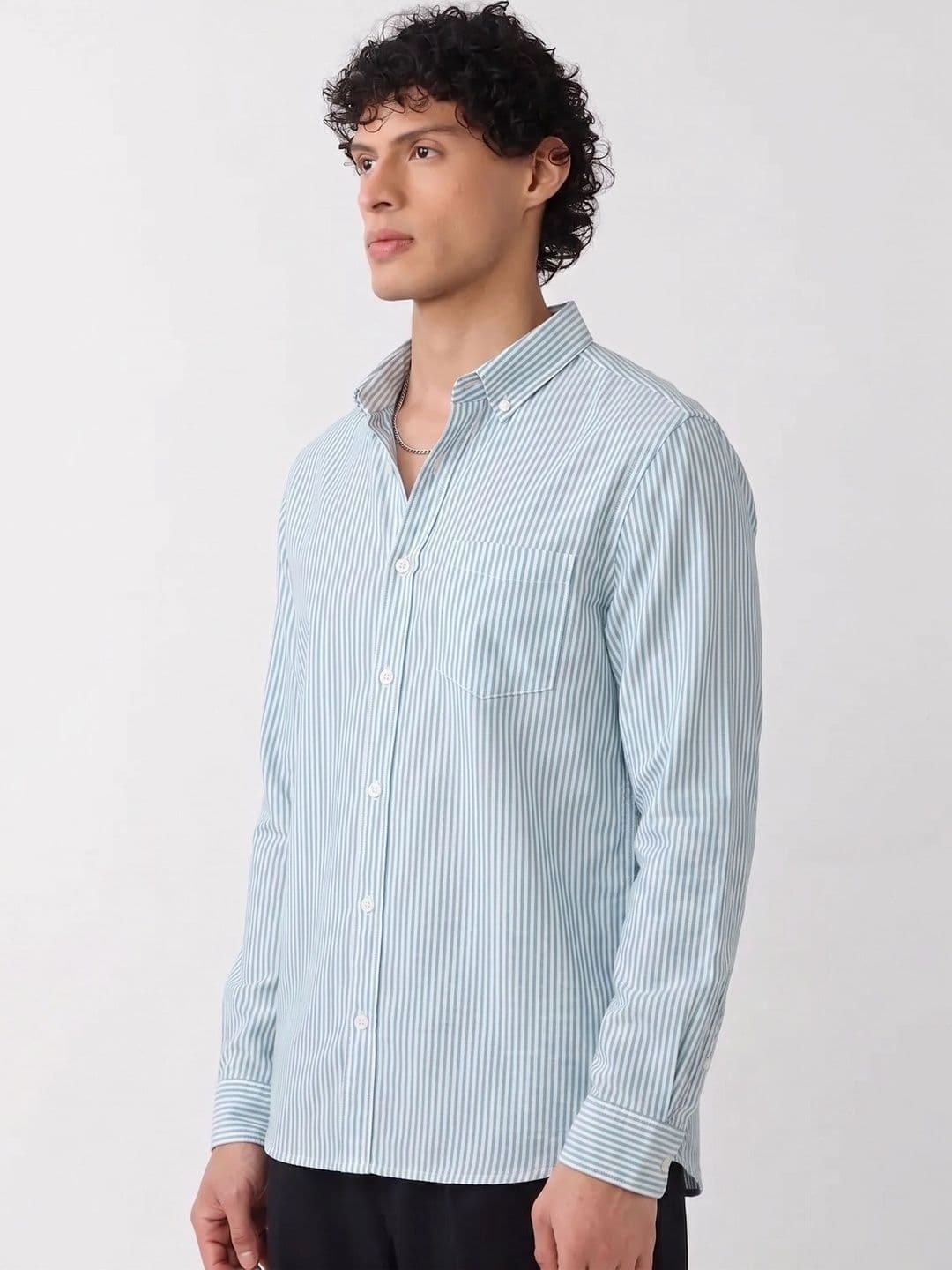OQUENT Men Standard Striped Casual Shirt thumbnail 3