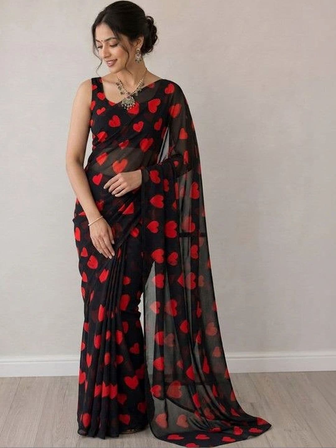 ARIHANT CREATIONS Poly Georgette Saree thumbnail 3