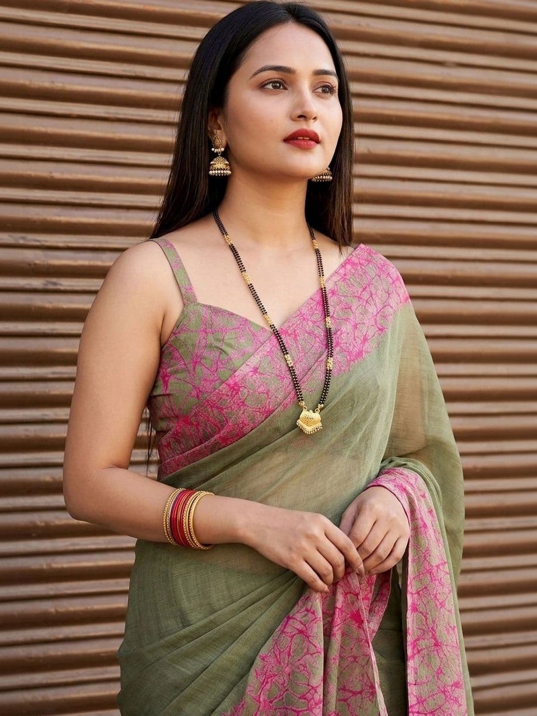 BOLOKA Poly Georgette Designer Saree - view 1