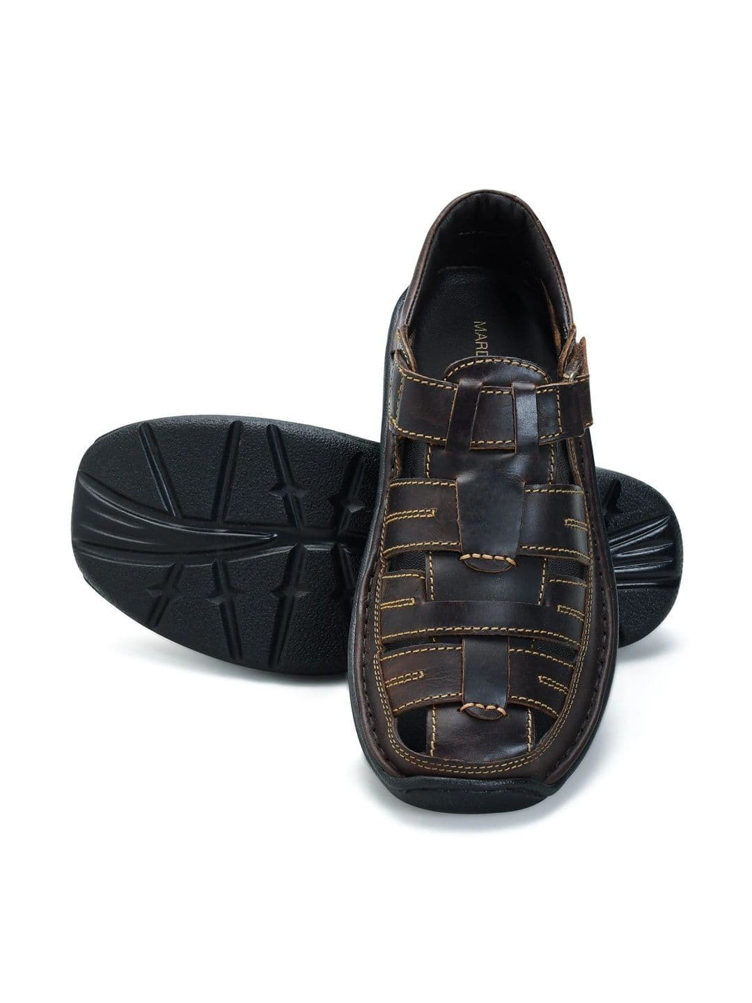 Mardi Gras Men Leather Comfort Sandals thumbnail 2