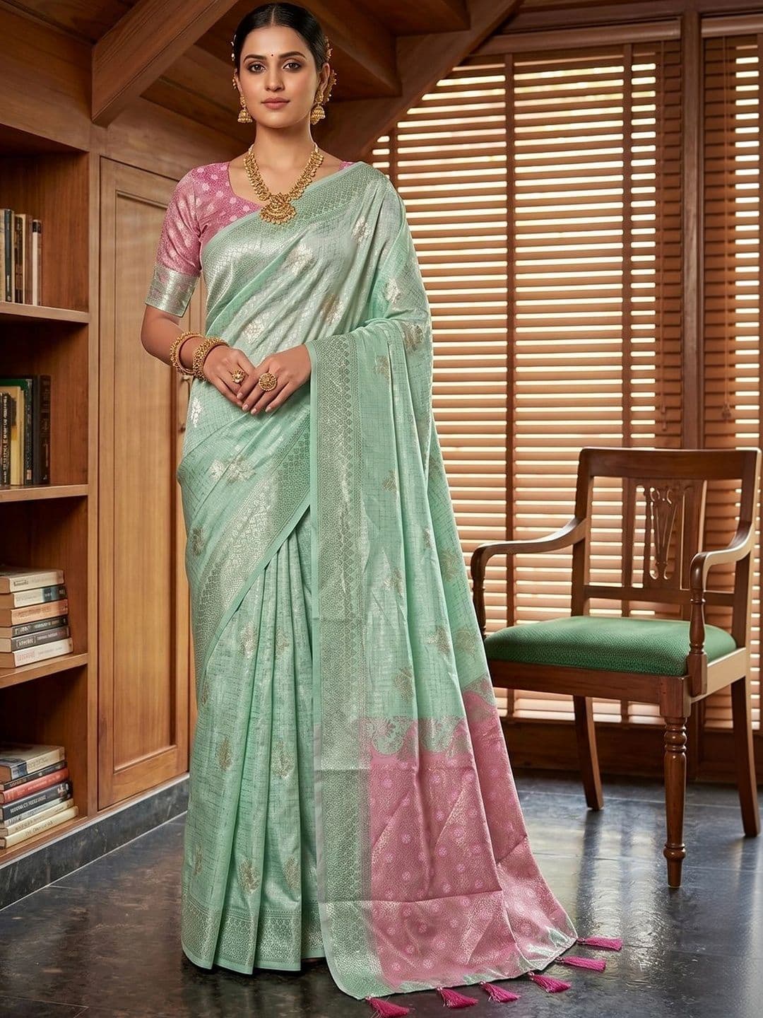 Mitera Woven Design Chanderi Saree - view 1