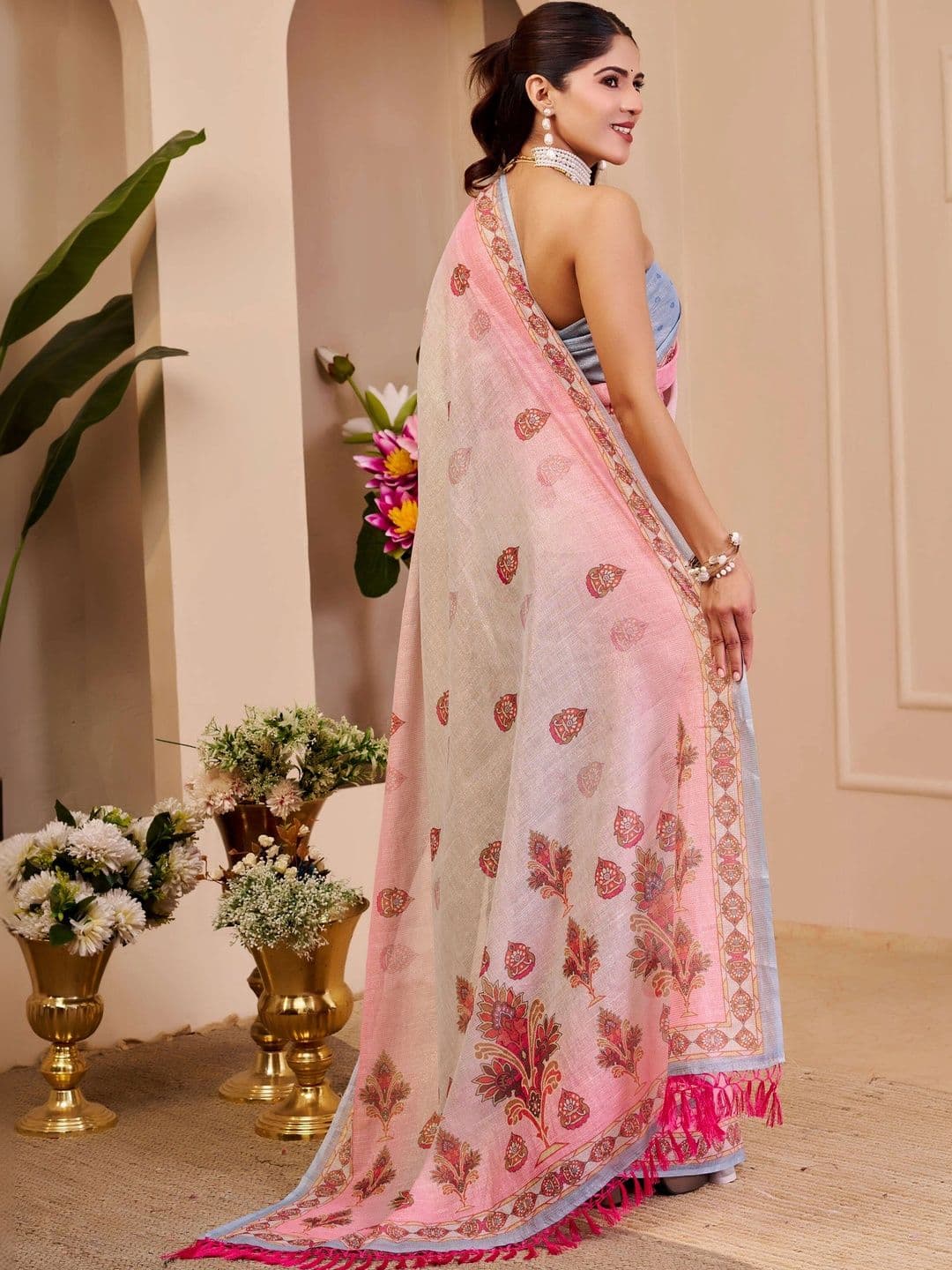 SAIYAMORI Paisley Pure Cotton Saree thumbnail 3