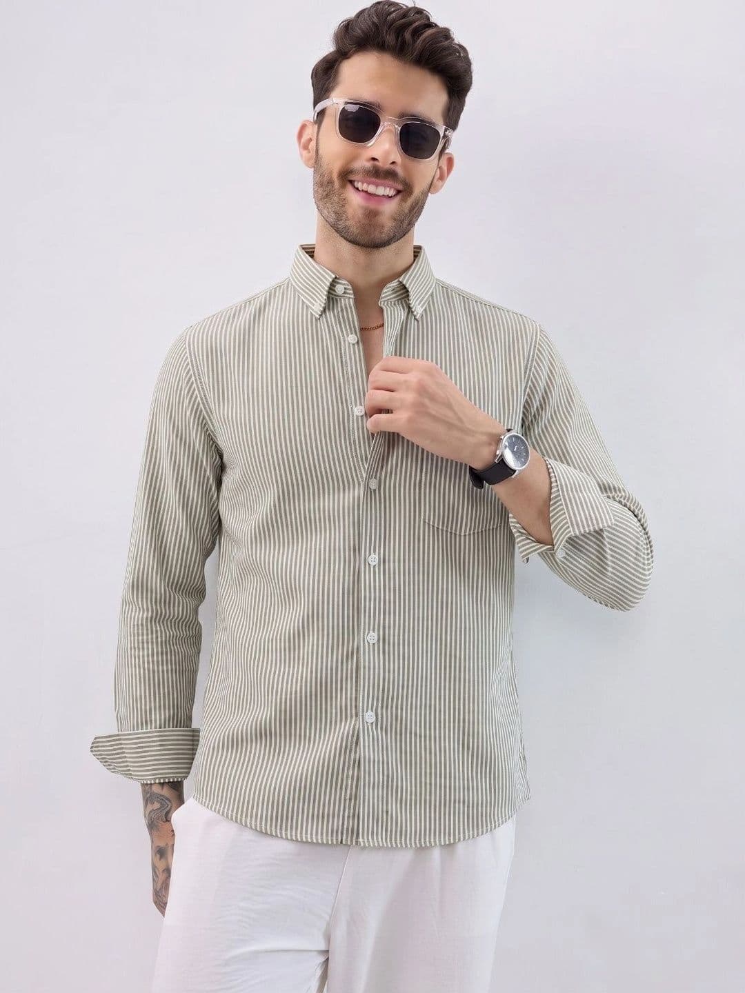 HENSHIKA Men Standard Striped Casual Shirt - view 1
