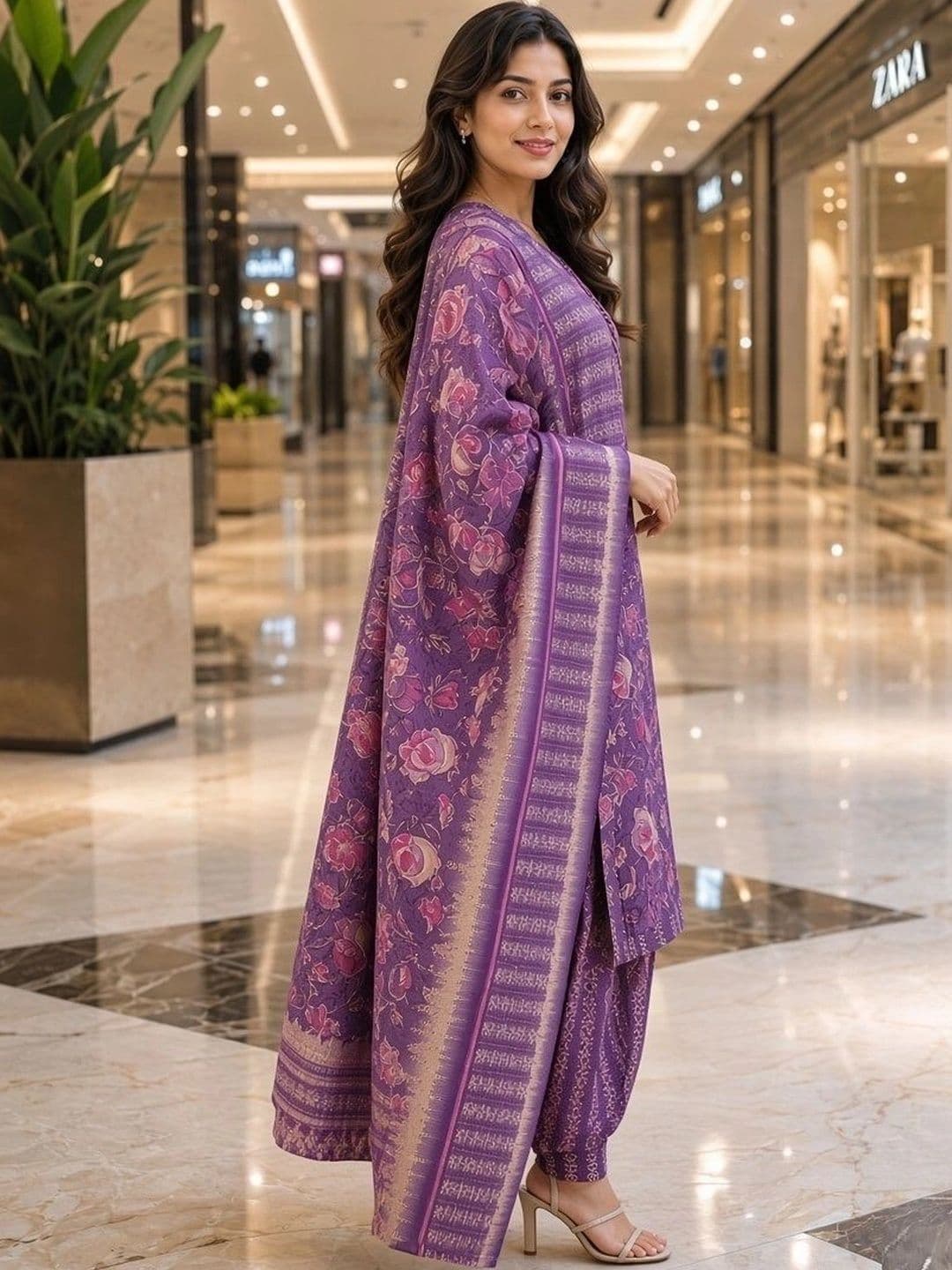 Roly Poly Women Floral Printed Regular Kurta with Patiala & With Dupatta thumbnail 6