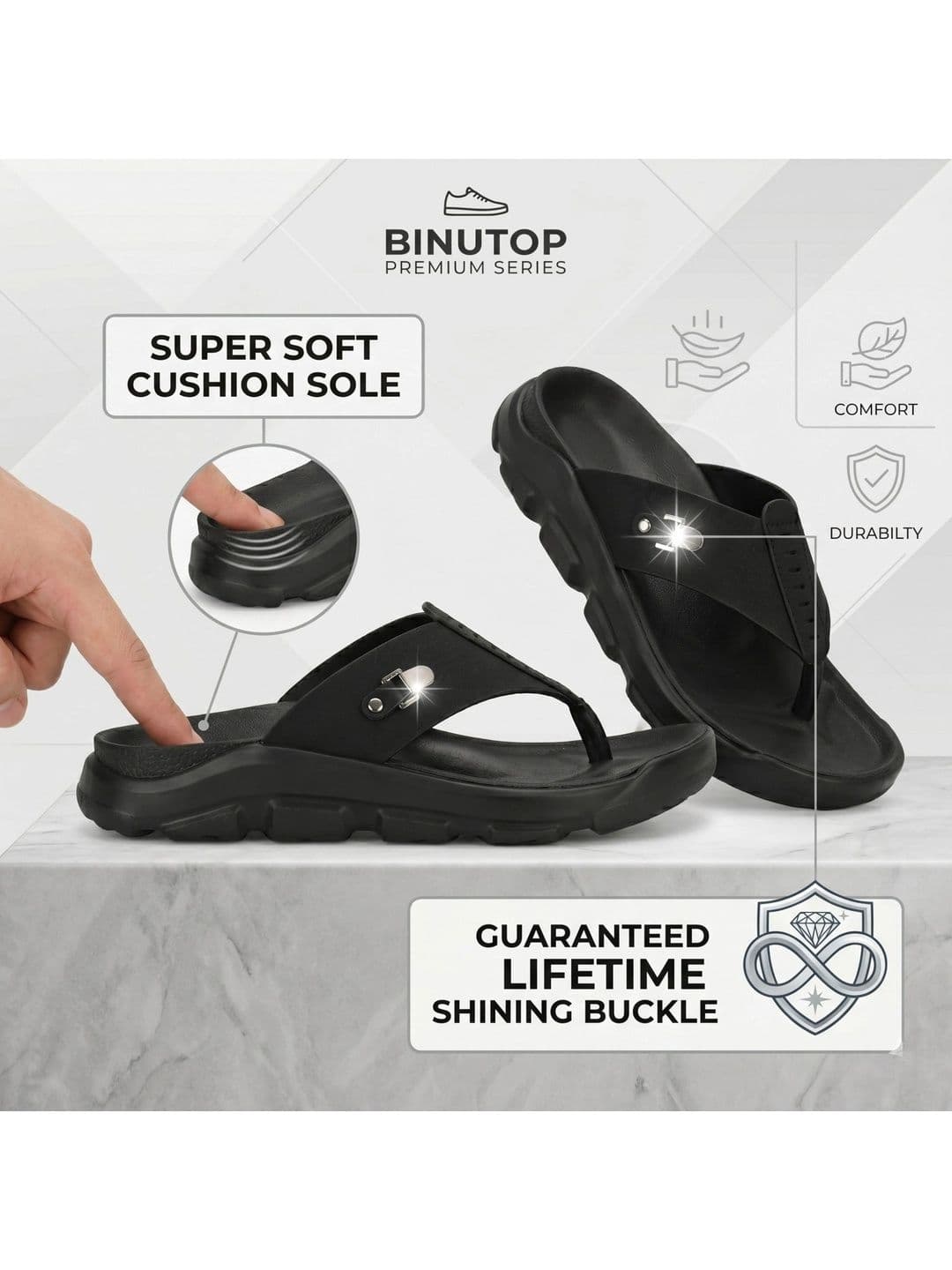 BINUTOP Men Comfort Sandals thumbnail 4