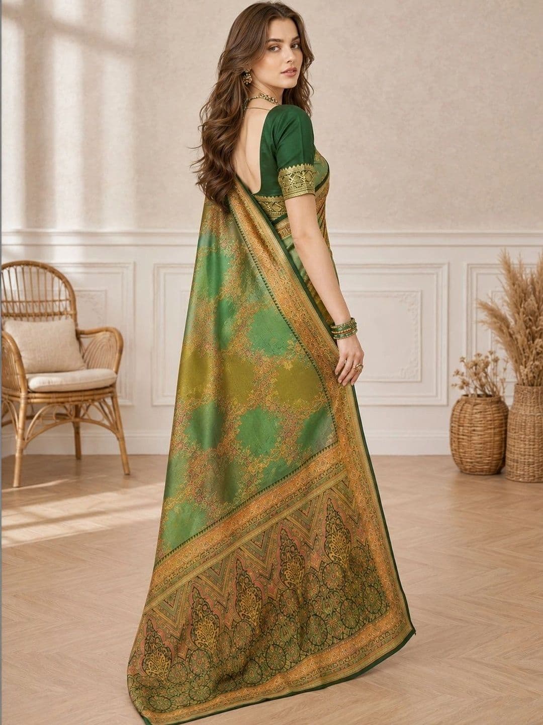 all about you Paisley Zari Silk Cotton Fusion Saree thumbnail 3