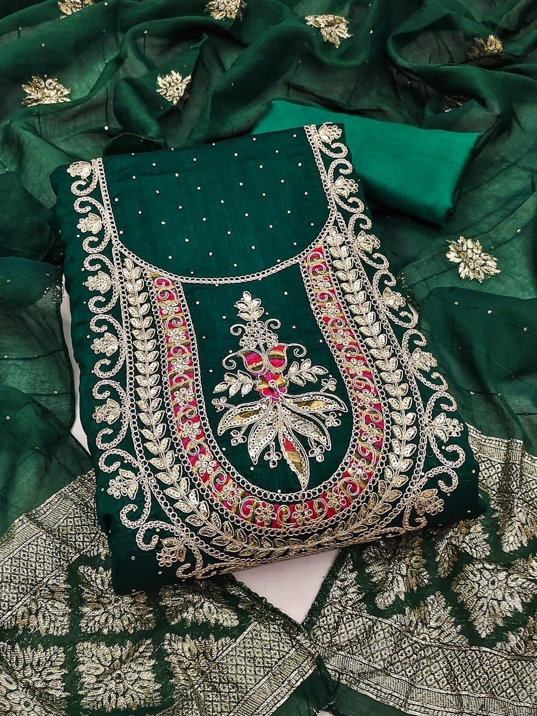 TAVAS Embroidered Unstitched Dress Material thumbnail 4