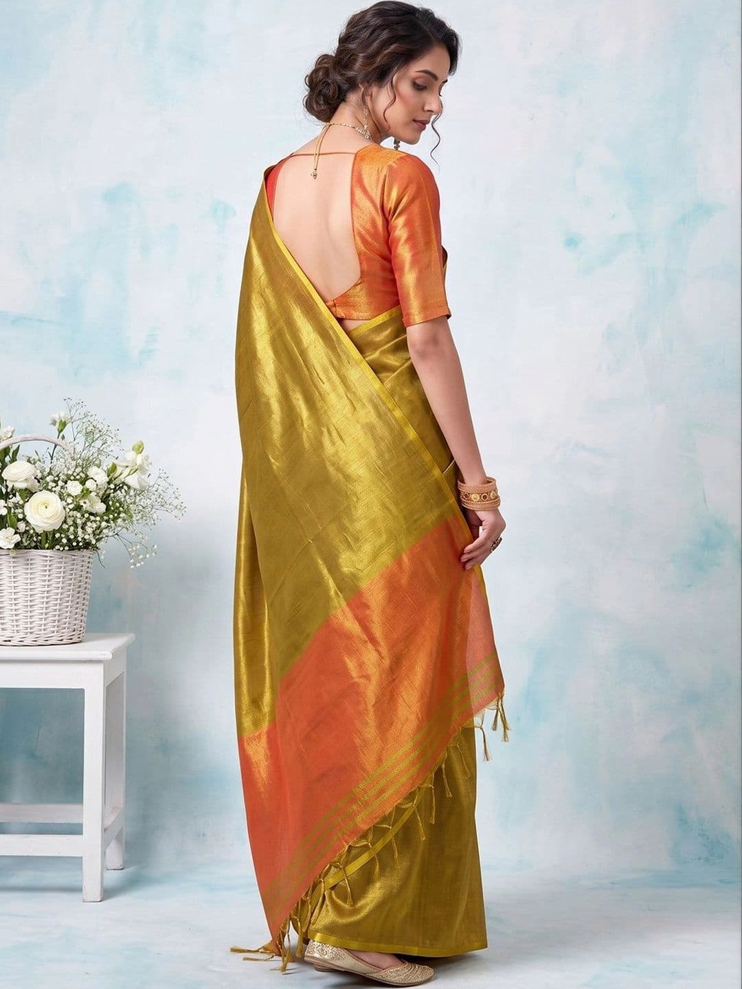 Mitera Zari Women Tissue Saree thumbnail 5