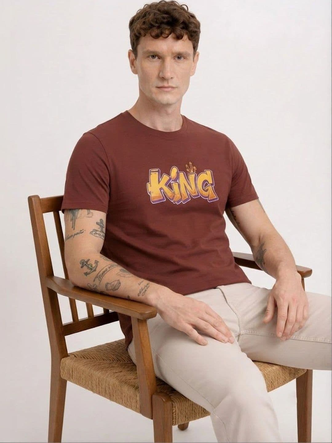 BAESD Men Typography Printed T-shirt thumbnail 2