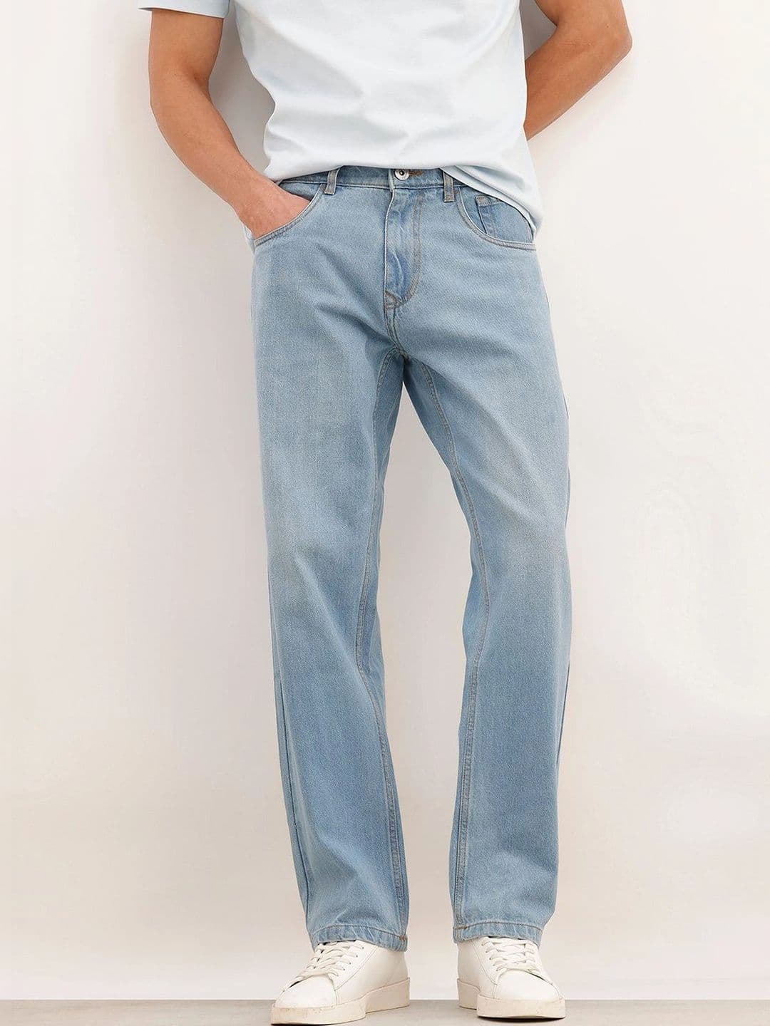 WROGN Men Anti Relaxed Fit Mid-Rise Stretchable Jeans - view 1