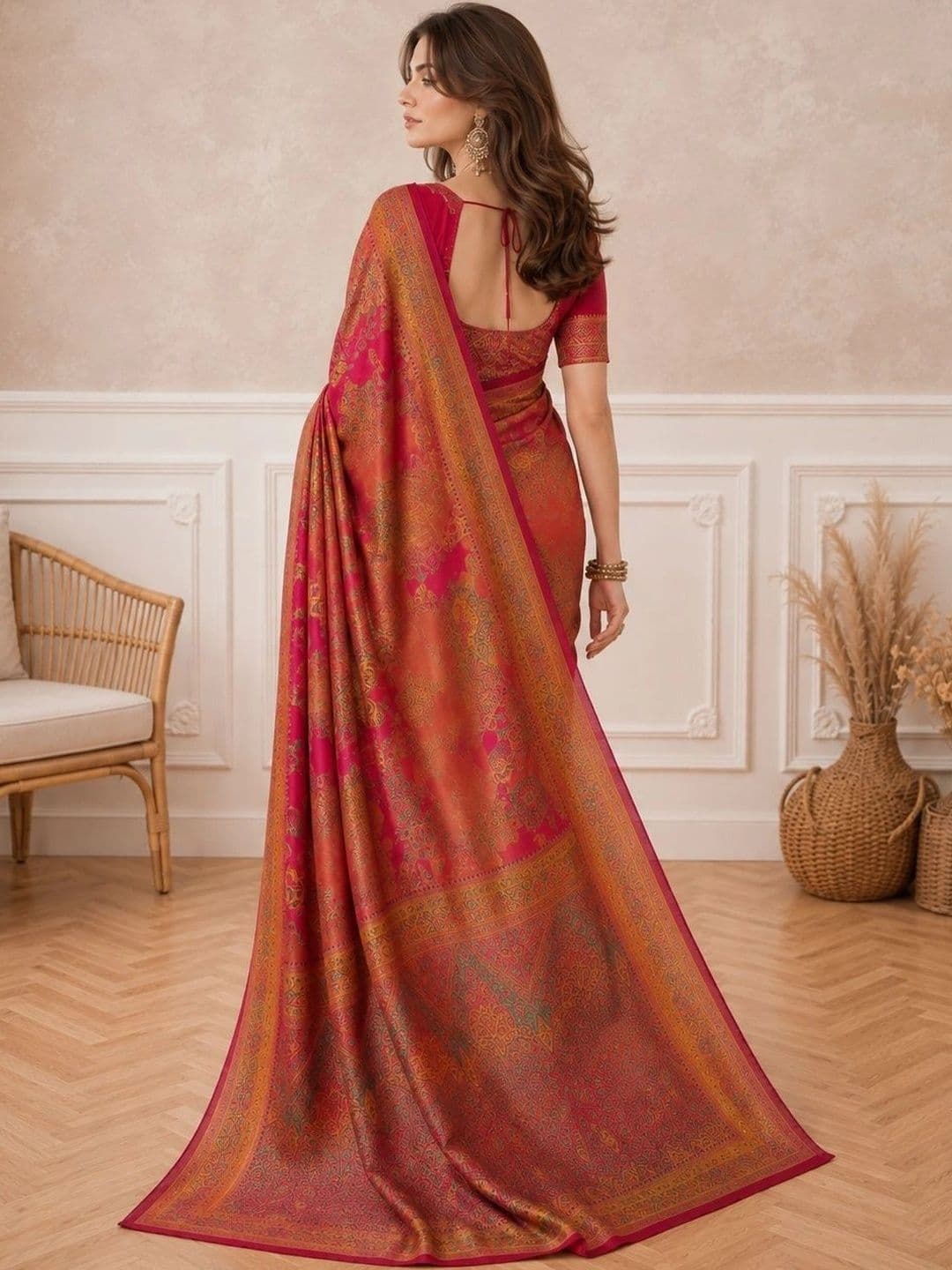 all about you Paisley Zari Silk Cotton Fusion Saree thumbnail 5