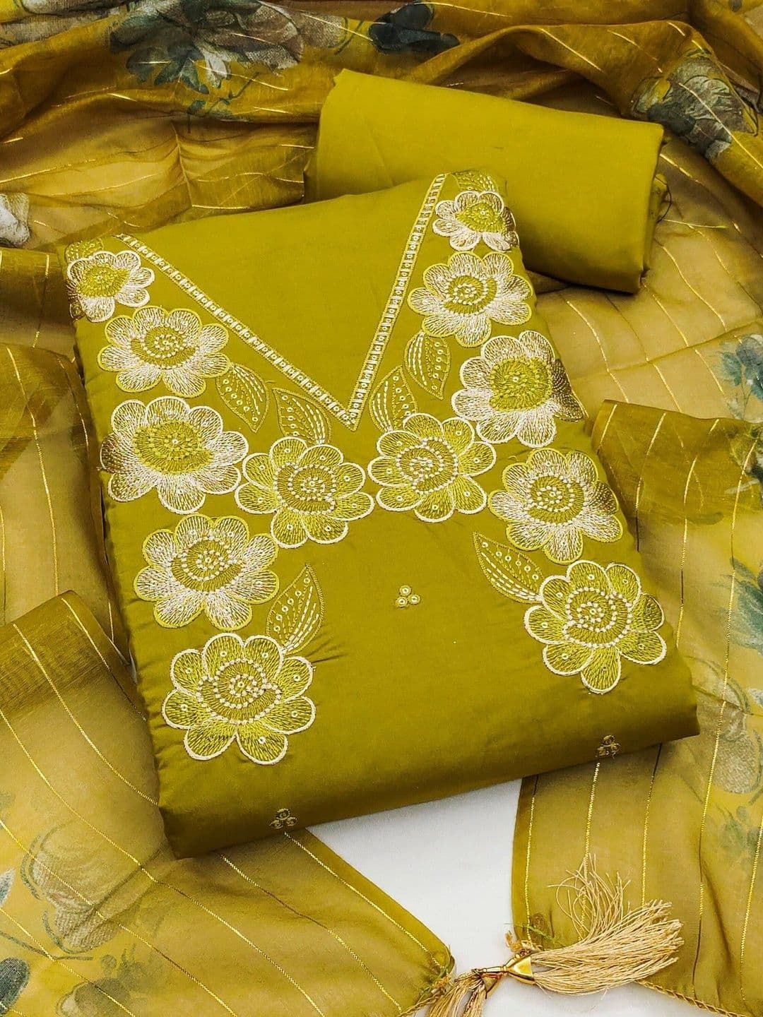 TAVAS Embroidered Unstitched Dress Material thumbnail 5