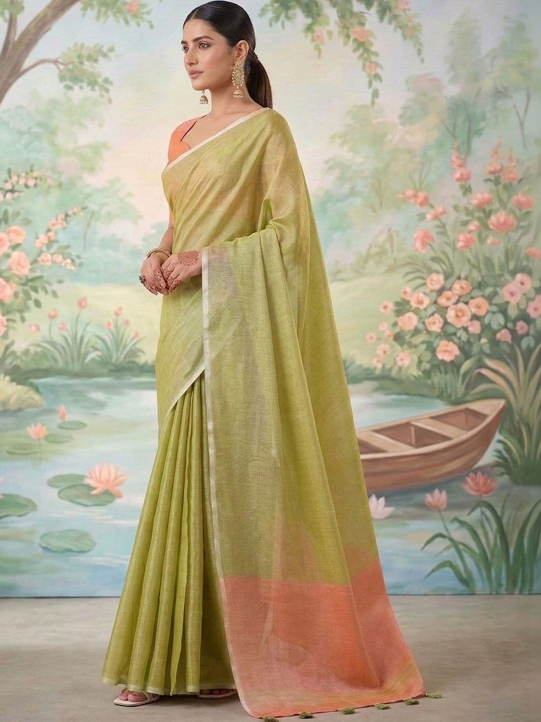 Mitera Woven Design Tissue Saree thumbnail 2
