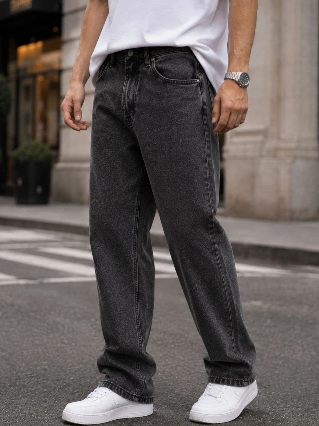 DENIM HAWK Men Classic Straight Fit Mid-Rise Stretchable Jeans thumbnail 4