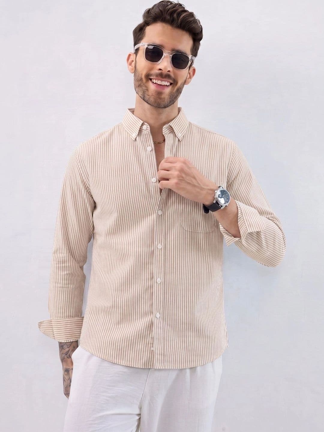 HENSHIKA Men Standard Striped Casual Shirt - view 1
