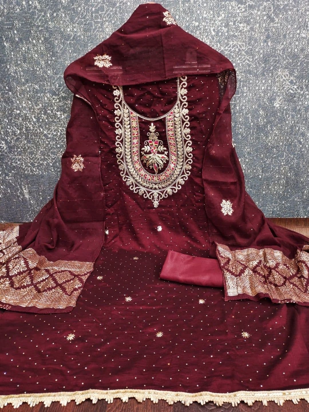 TAVAS Embroidered Unstitched Dress Material thumbnail 3