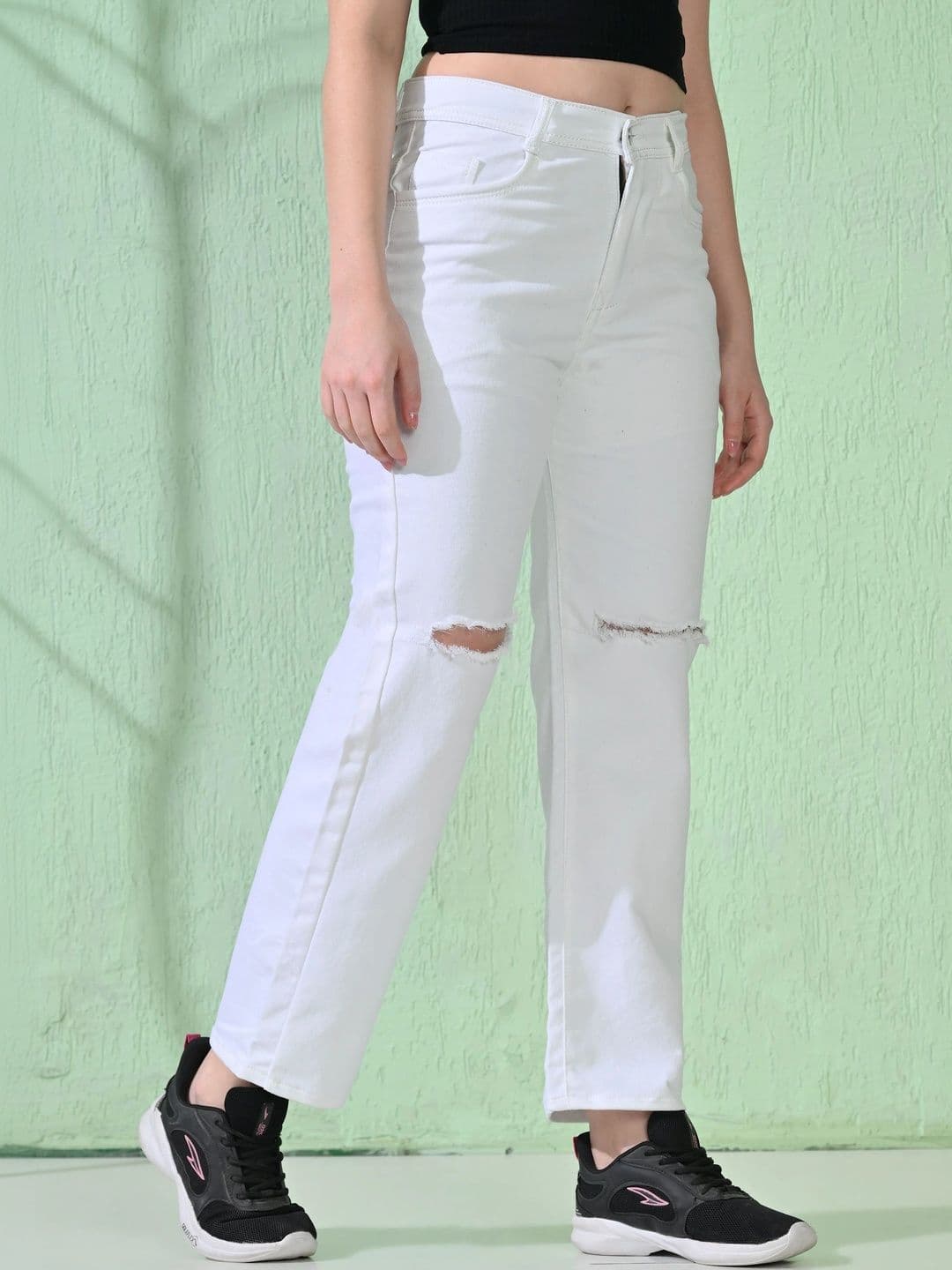 Mast & Harbour Women Classic Regular Fit Mid-Rise Highly Distressed Stretchable Jeans - view 1