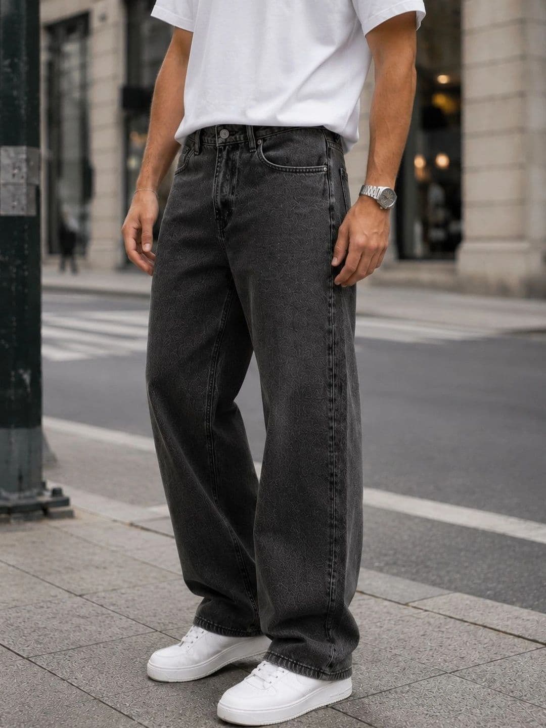 DENIM HAWK Men Classic Straight Fit Mid-Rise Stretchable Jeans thumbnail 3