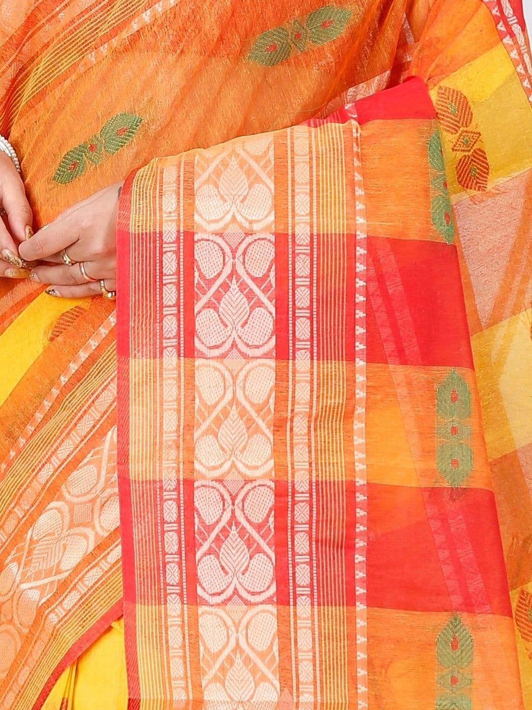 GitAsit Sequinned Pure Cotton Handloom Taant Saree thumbnail 7