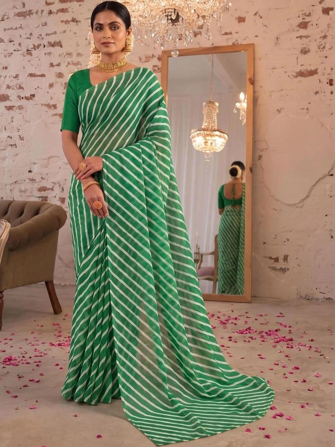 SAMANTHA Leheriya Poly Georgette Leheriya Saree - view 1