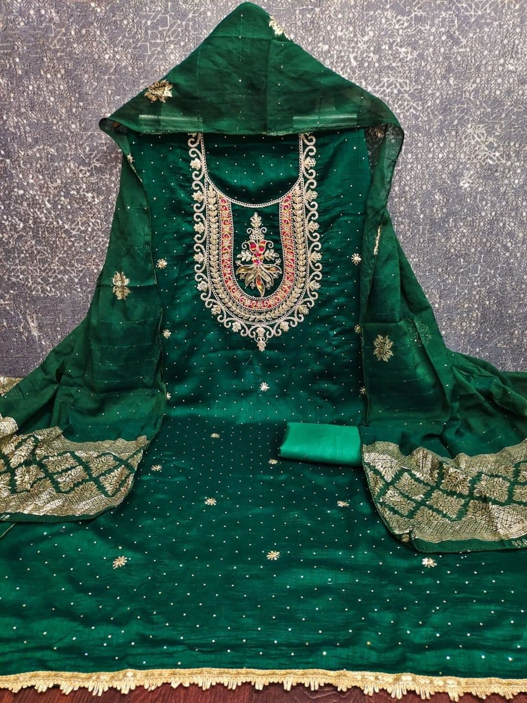TAVAS Embroidered Unstitched Dress Material thumbnail 5