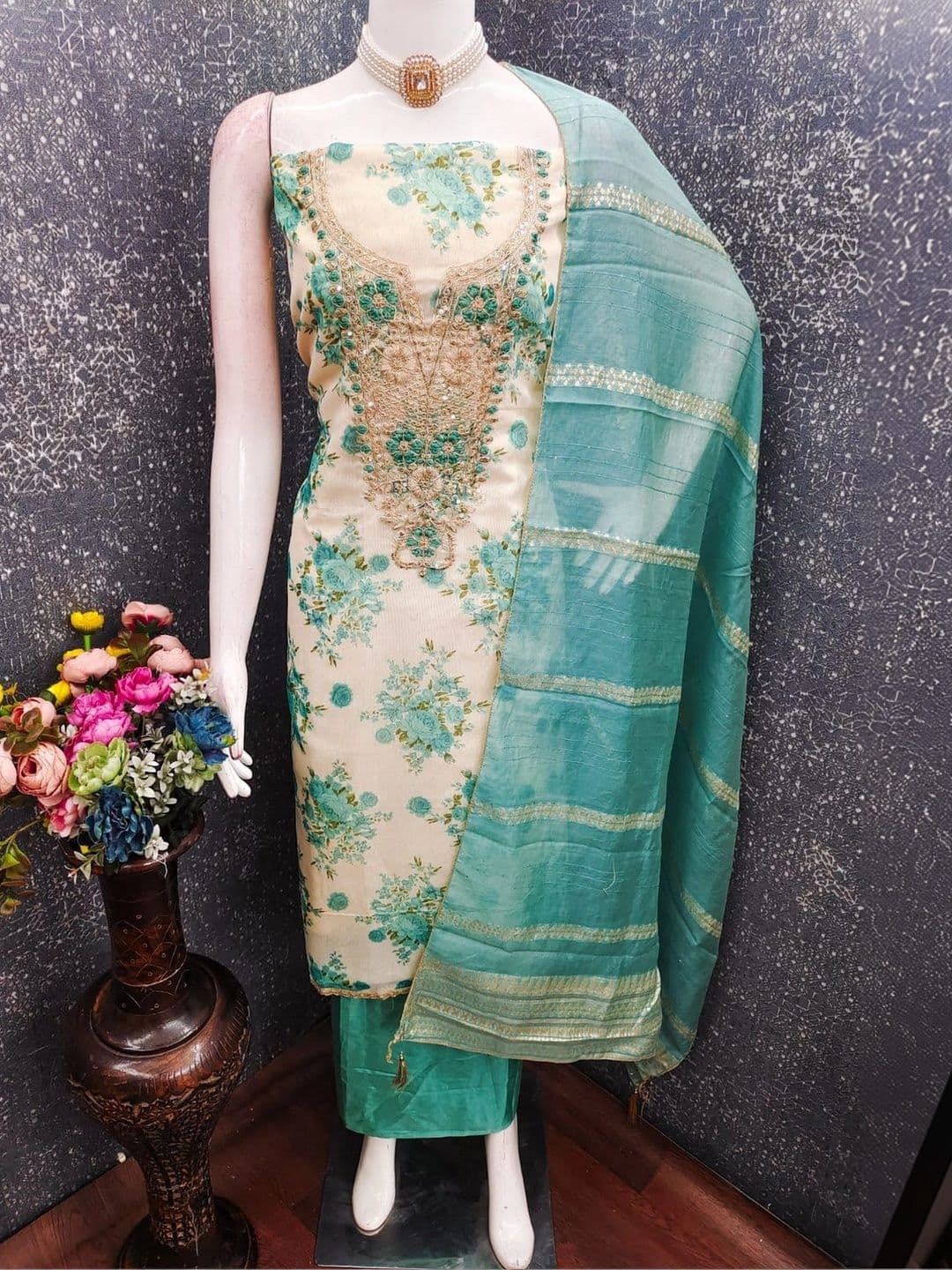 TAVAS Embroidered Unstitched Dress Material thumbnail 4