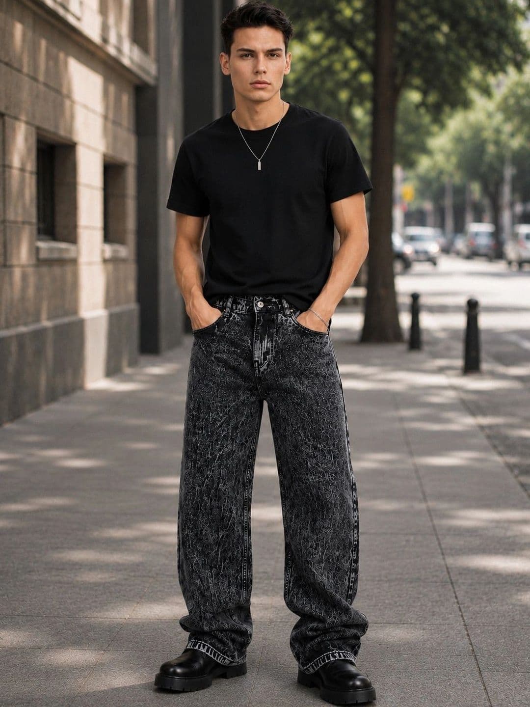 MQ Denim Men Straight Fit Mid-Rise Acid Wash Jeans thumbnail 4