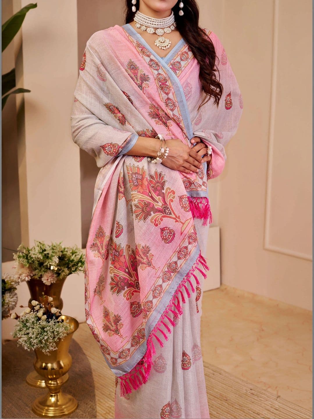 SAIYAMORI Paisley Pure Cotton Saree thumbnail 2