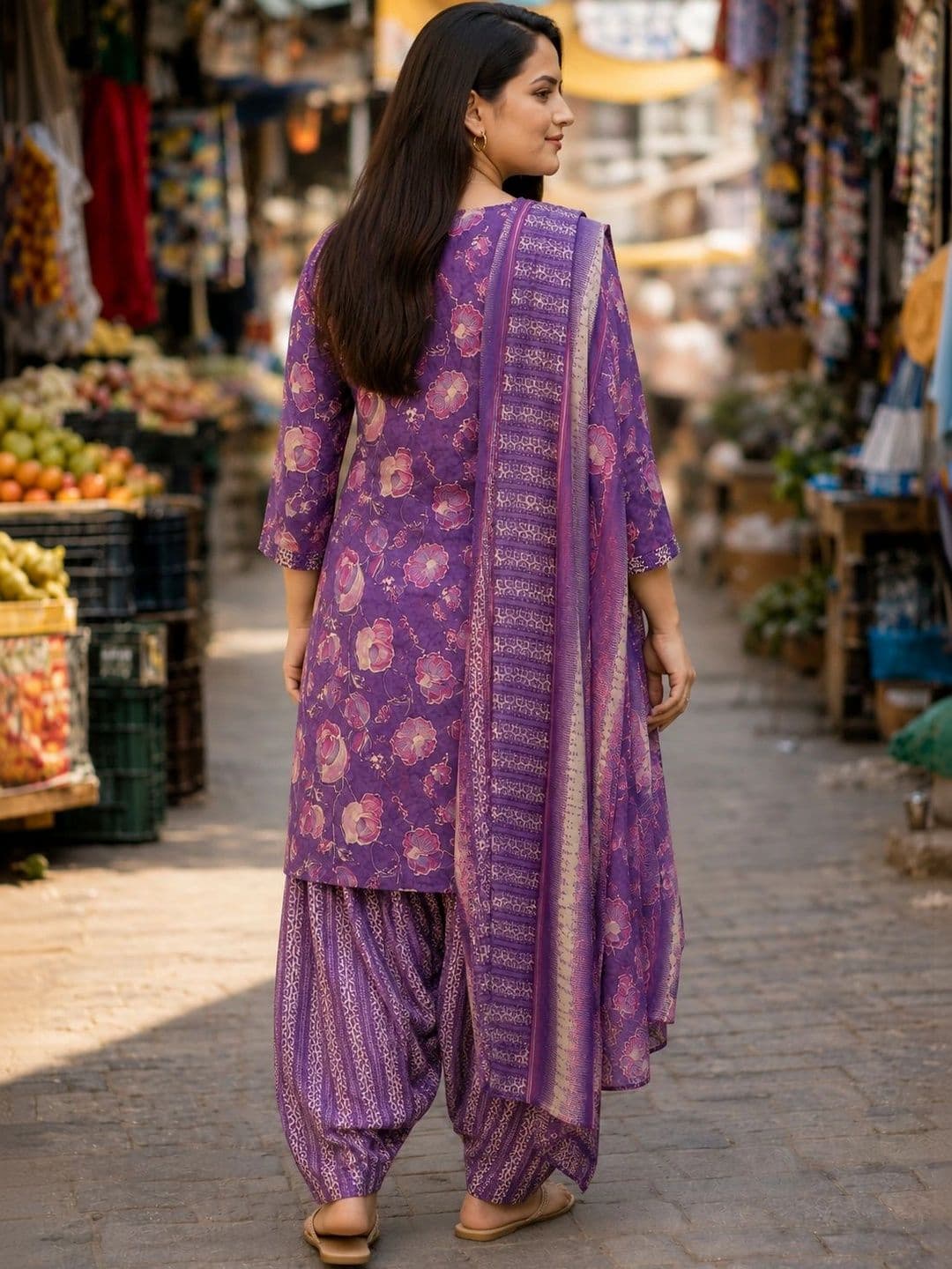 Aaradhya Fashion Women Floral Printed Regular Kurta with Patiala & With Dupatta thumbnail 4