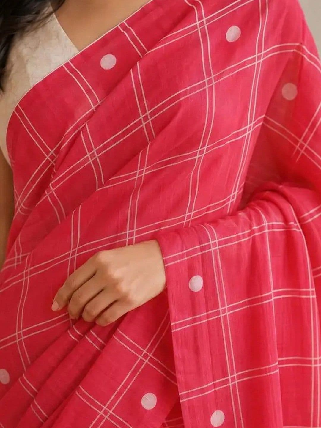 Saatika Checked Chanderi Saree thumbnail 6