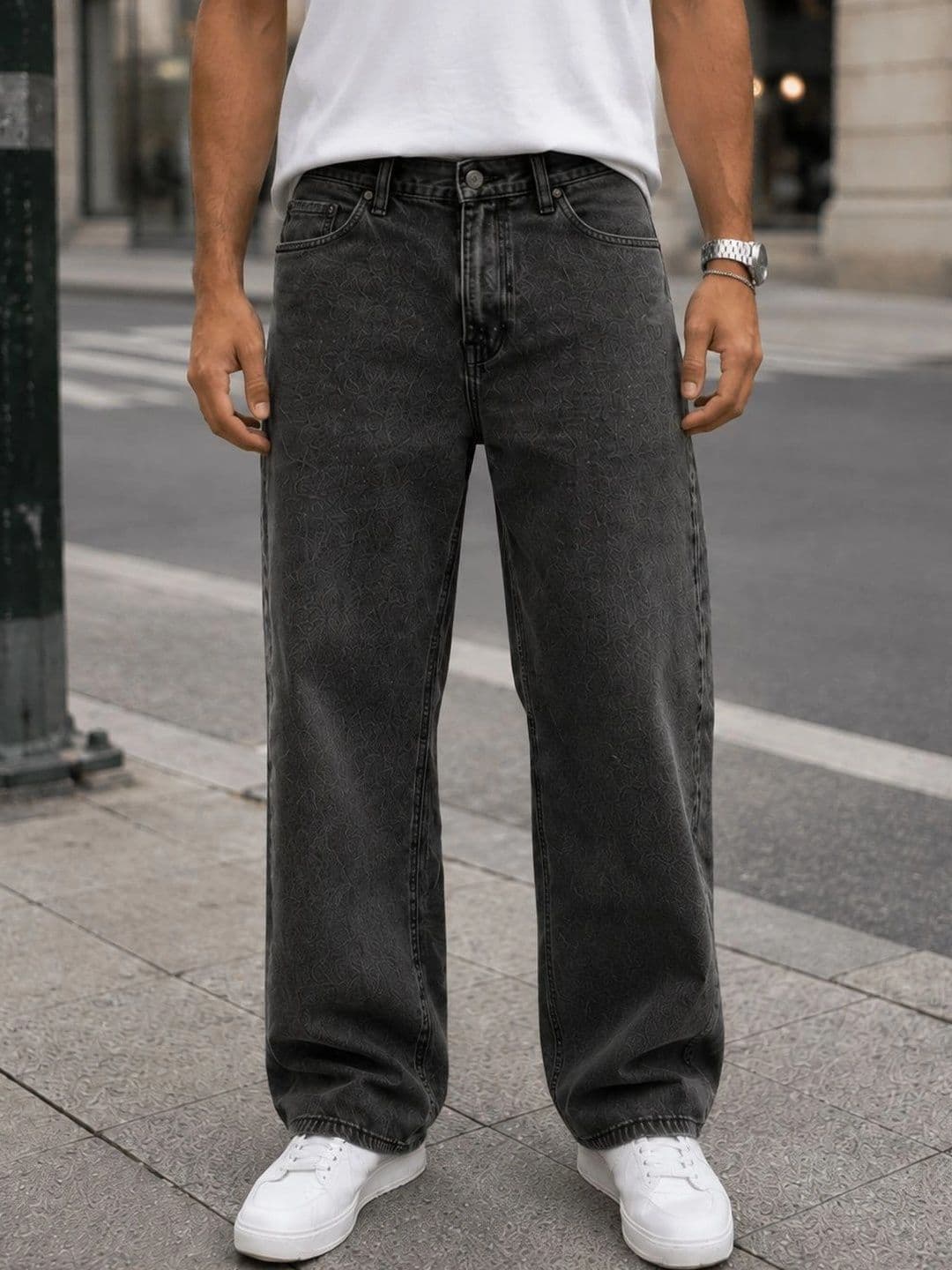 DENIM HAWK Men Classic Straight Fit Mid-Rise Stretchable Jeans - view 1