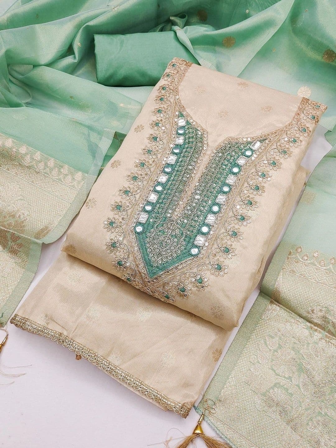 TAVAS Embroidered Unstitched Dress Material thumbnail 5