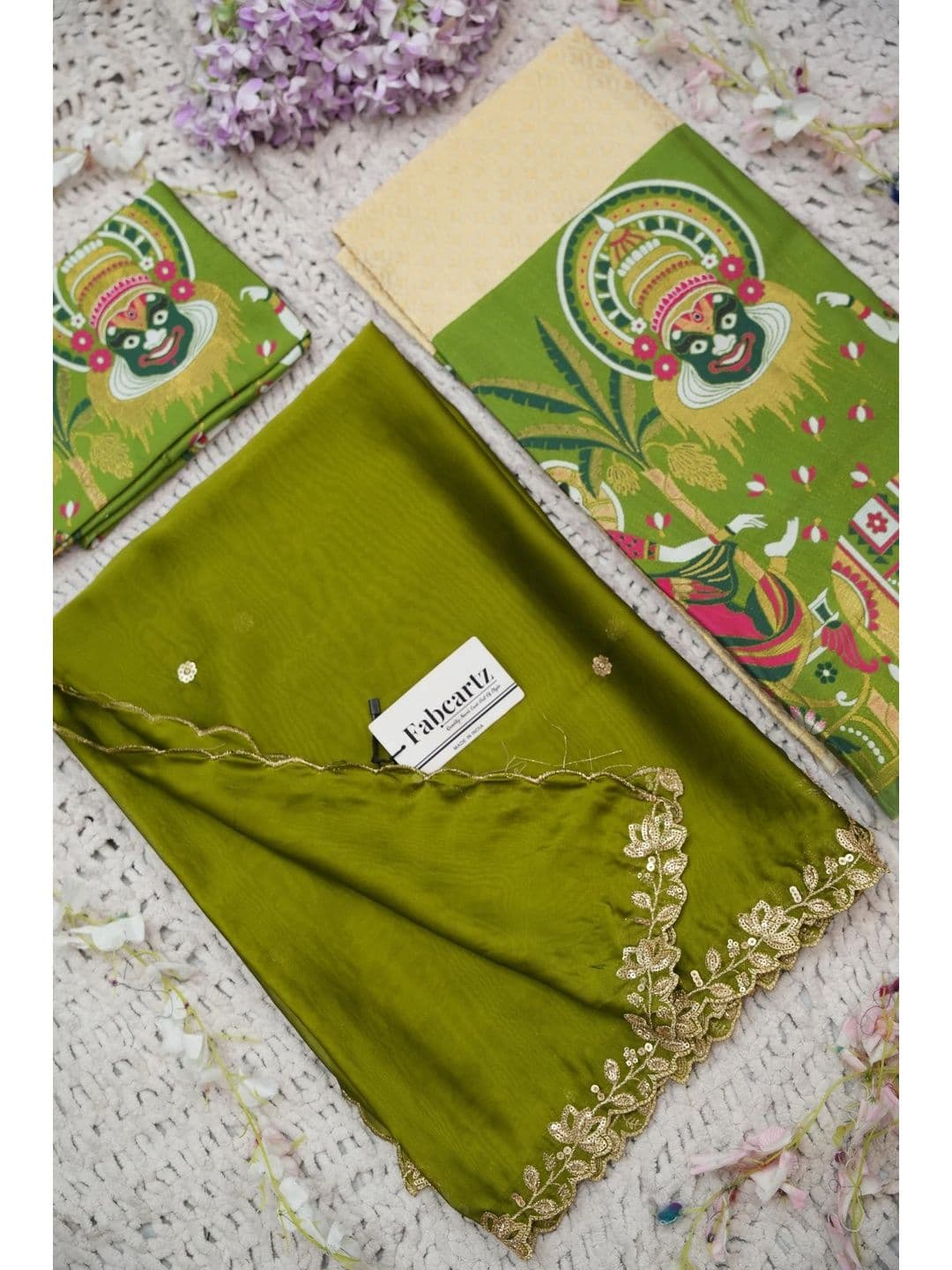 Fabcartz Embellished Sequinned Unstitched Lehenga & Blouse With Dupatta thumbnail 5