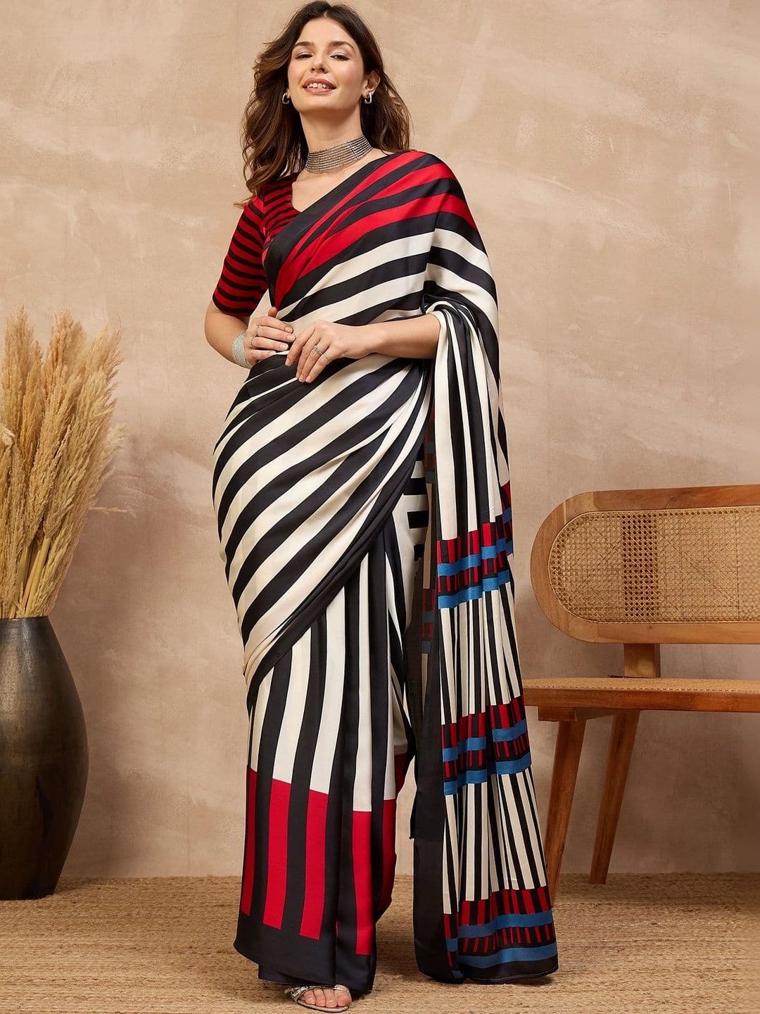 all about you Striped Designer Saree - view 1