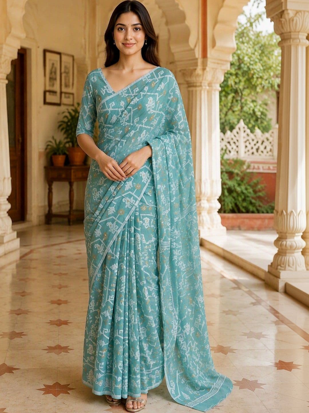 Saatika Women Cotton Blend Saree - view 1