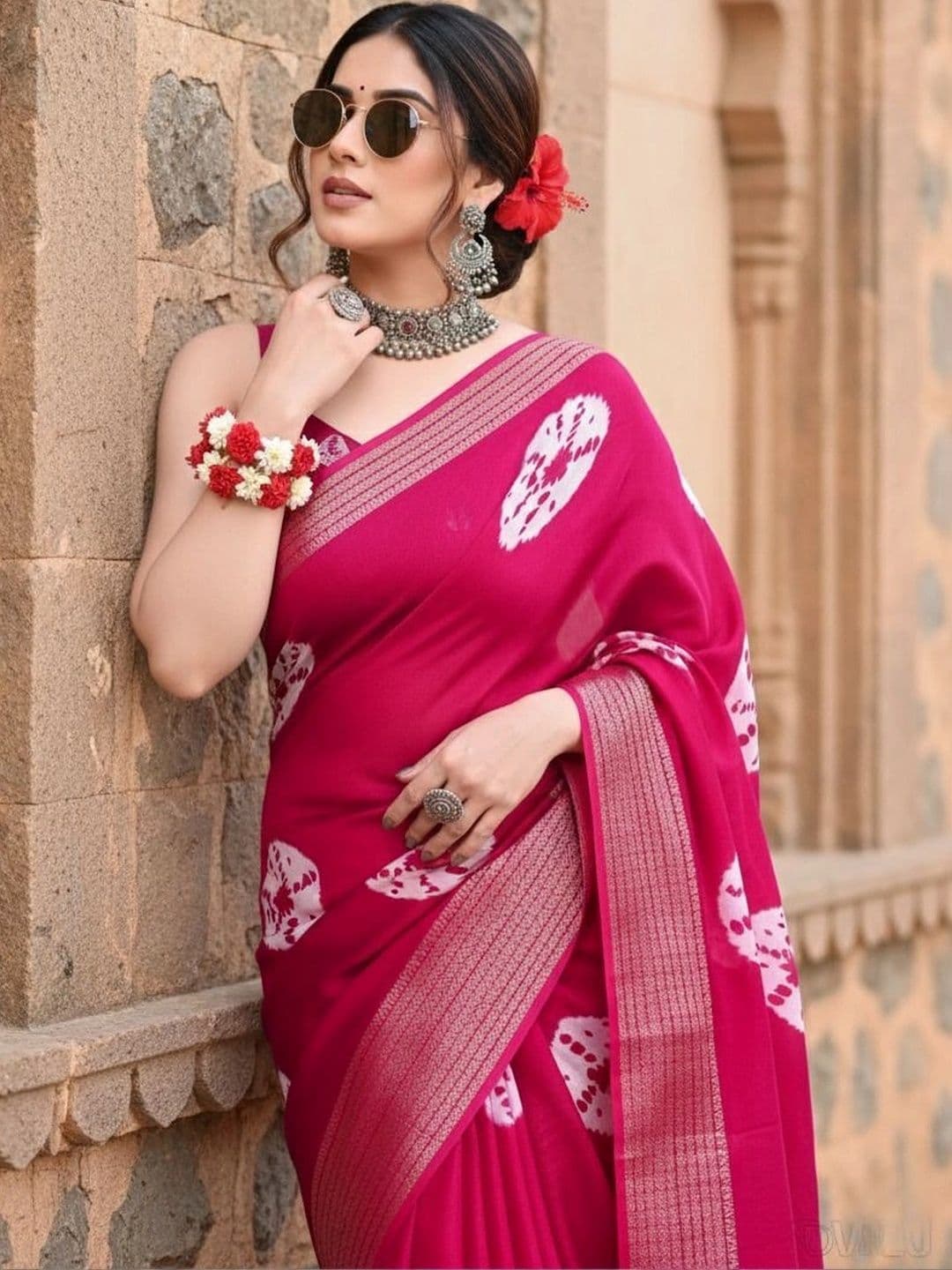 BOLOKA Tie and Dye Designer Bandhani Saree thumbnail 4
