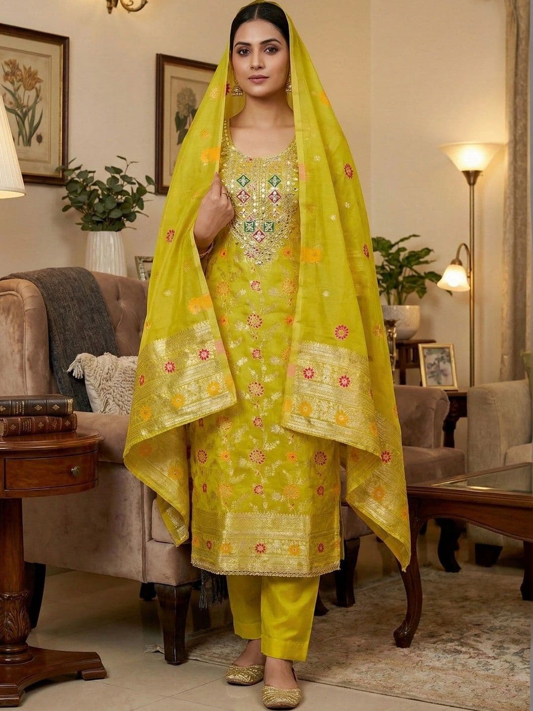 TAVAS Unstitched Dress Material - view 1