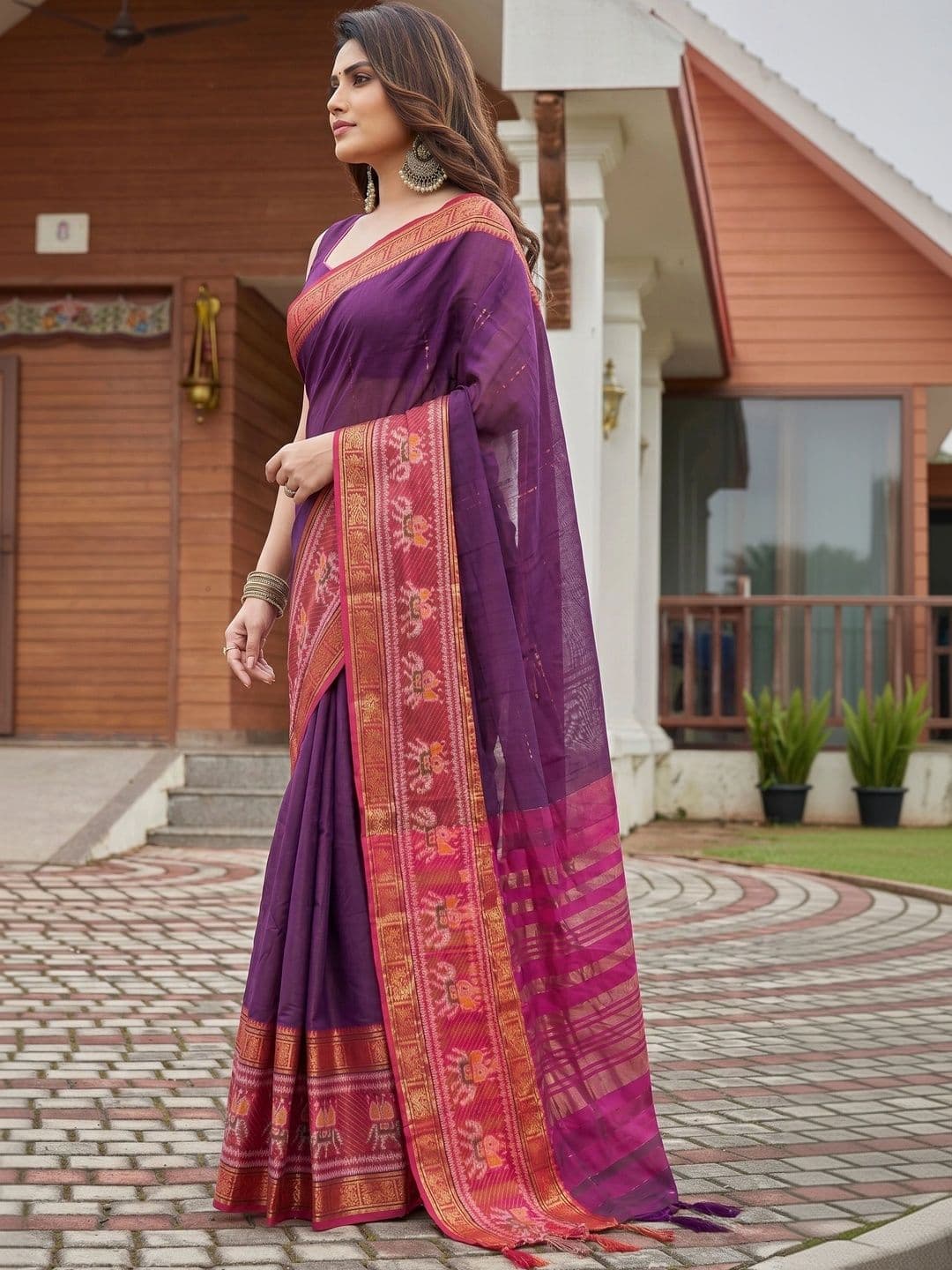 BOLOKA Woven Design Zari Designer Narayan Peth Saree thumbnail 3