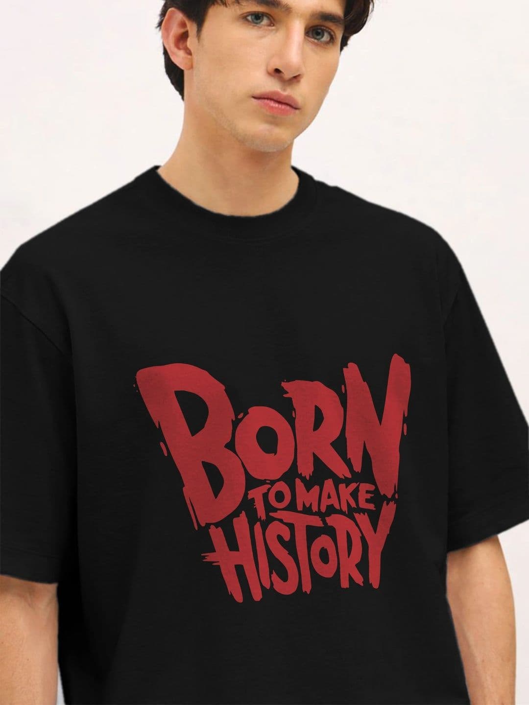Moda rapido X TOGS & TERRE Men Typography Printed Drop-Shoulder Sleeves Organic Cotton Blend T-shirt thumbnail 5