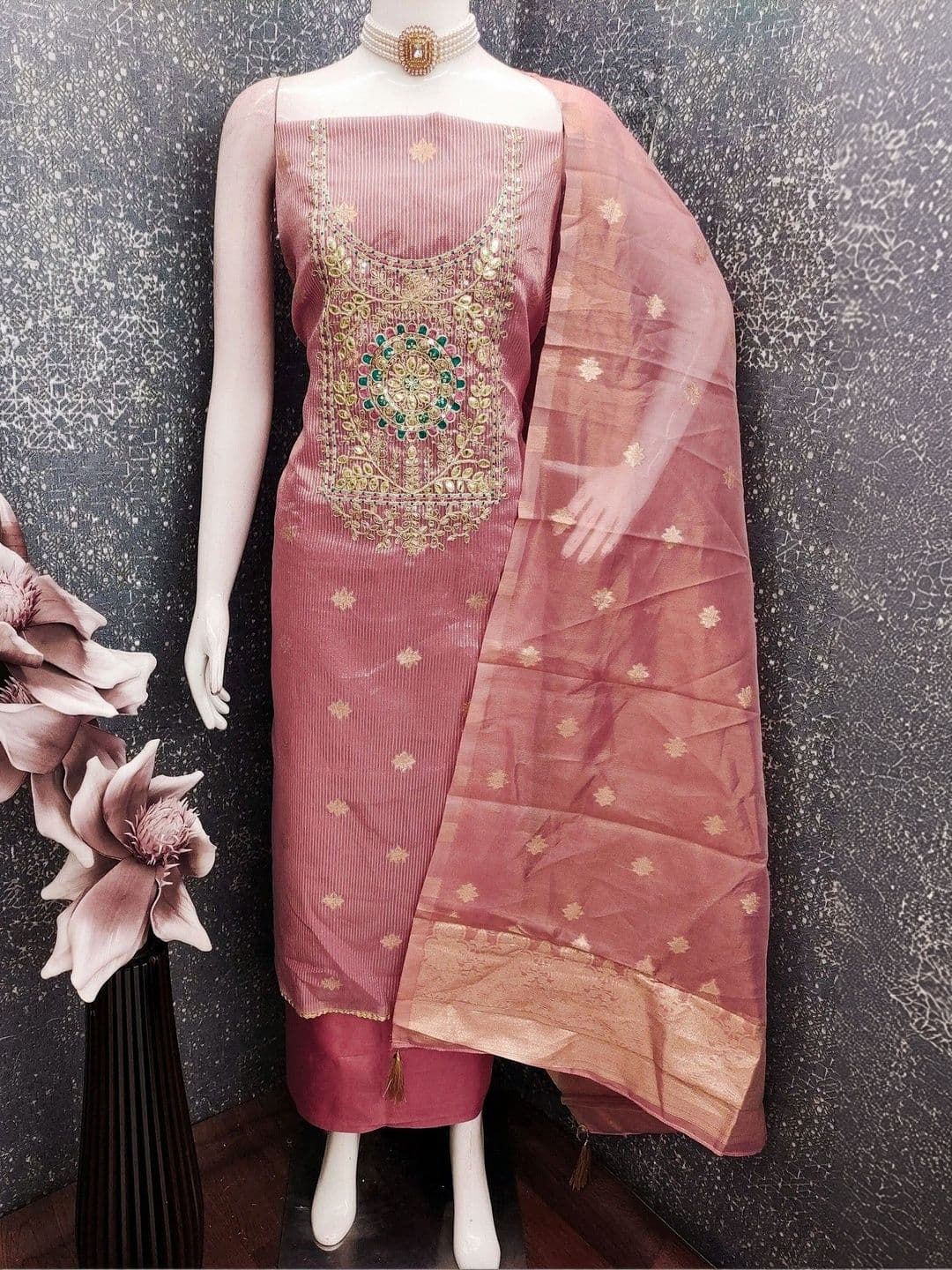 TAVAS Embroidered Unstitched Dress Material thumbnail 3