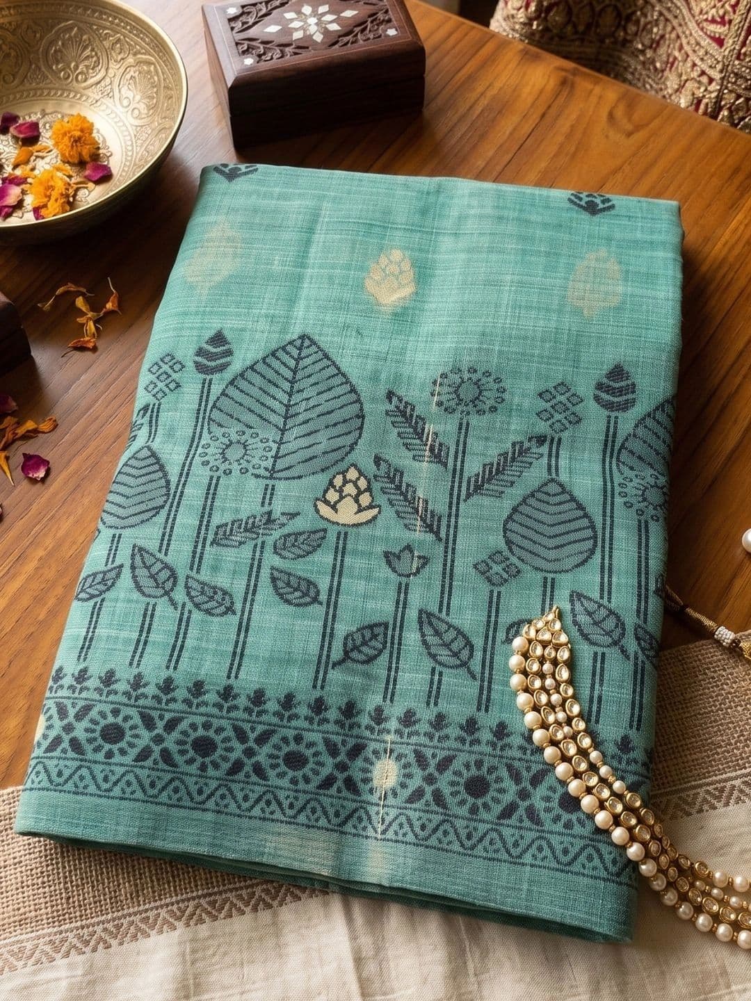 Mitera Woven Design Chanderi Saree thumbnail 2