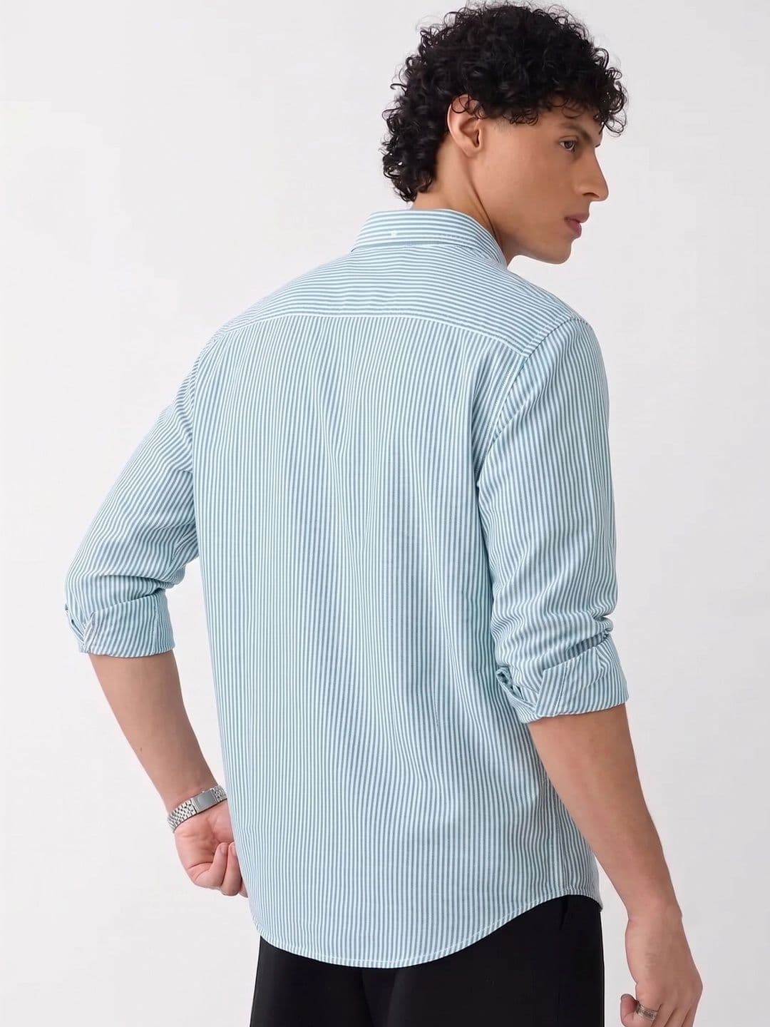 OQUENT Men Standard Striped Casual Shirt thumbnail 4