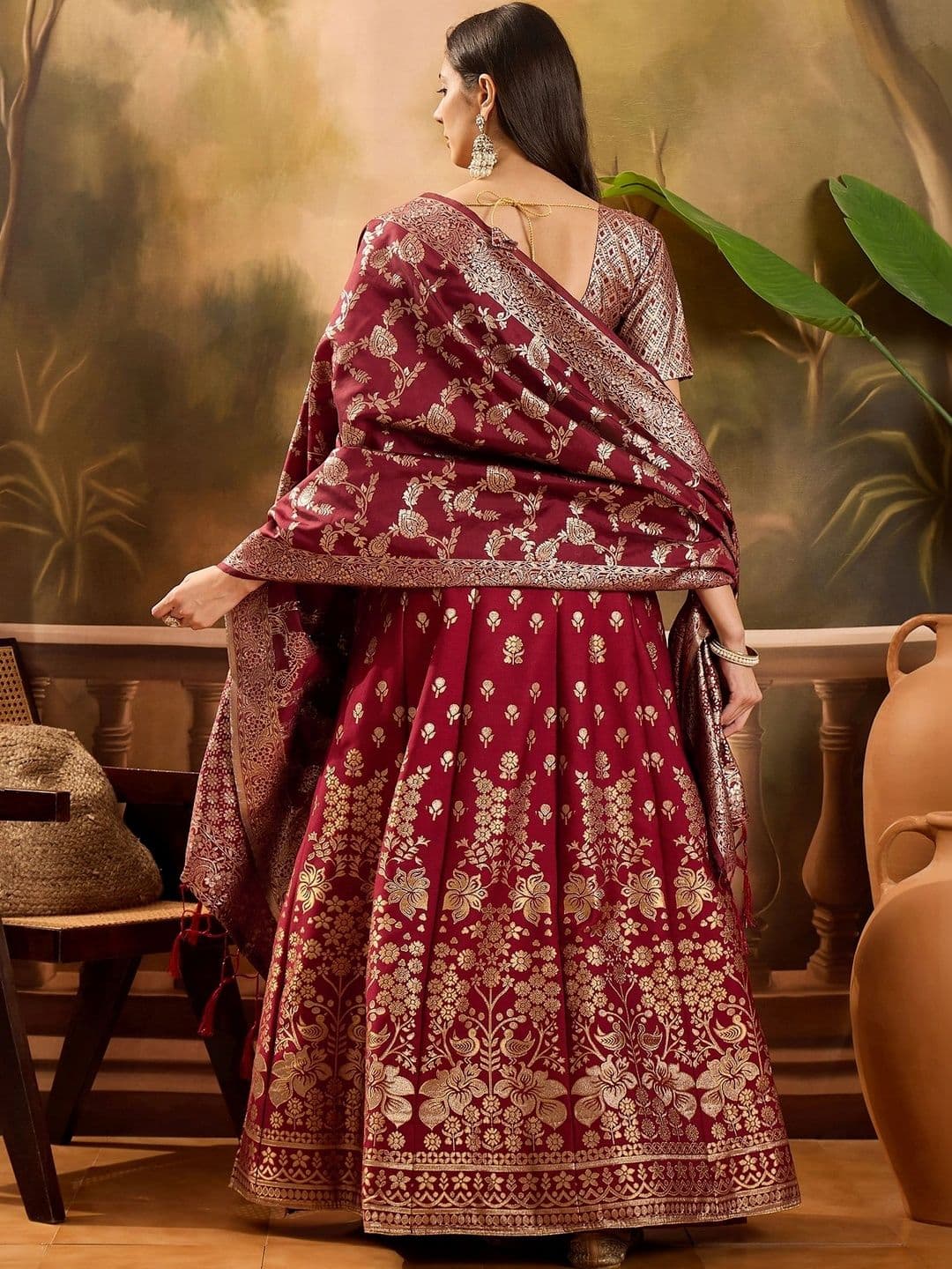 Anouk Rustic Semi-Stitched Lehenga & Unstitched Blouse With Dupatta thumbnail 6
